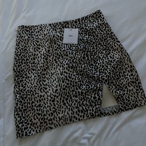 Adika leapord print satin skirt